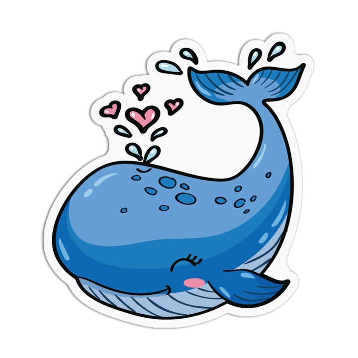 Adorables autocollants texturés en vinyle Blue Whale pour la vente par Girls Printing House