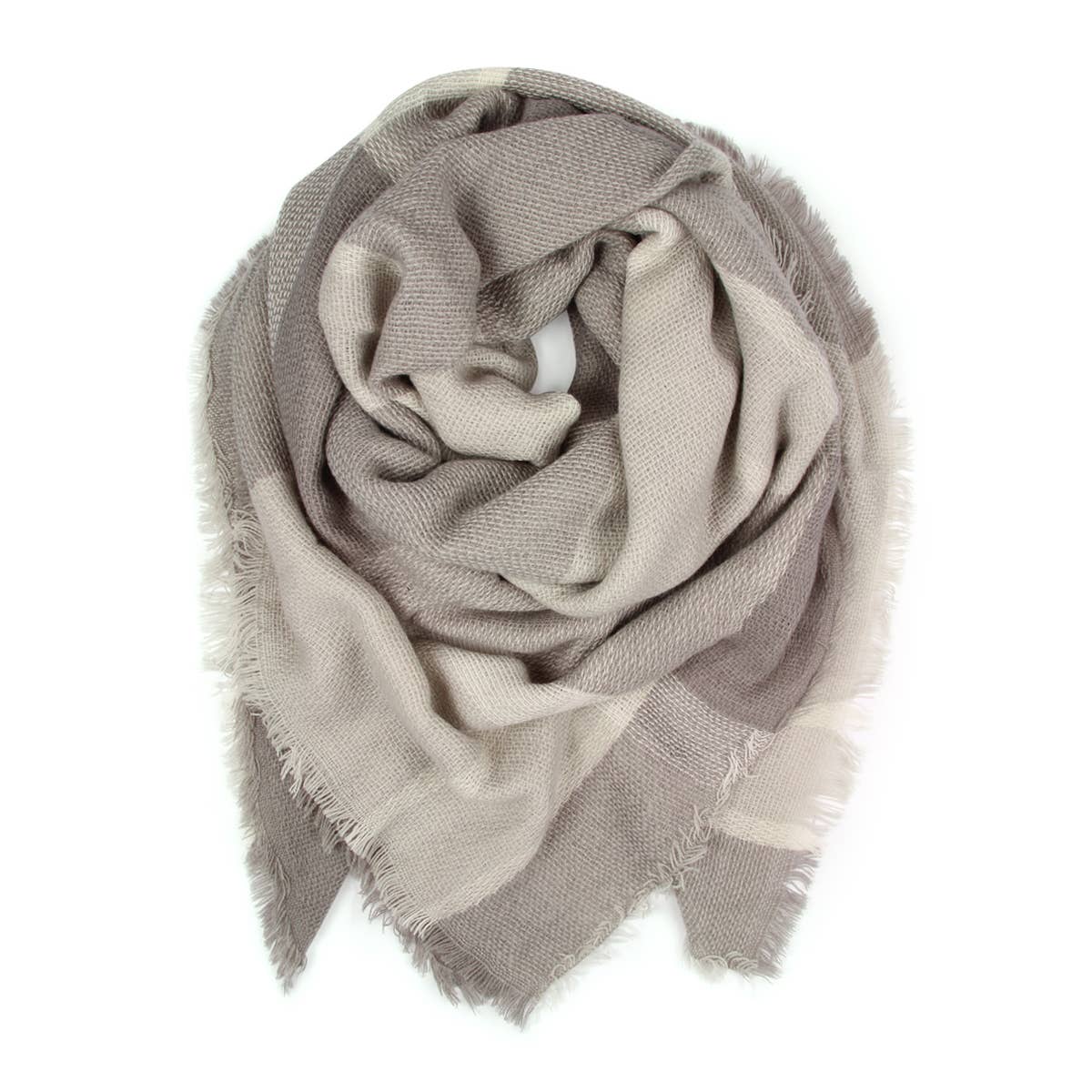 MYS Wholesale Inc - Wholesale Scarf - Women's - Light Gray Blanket Fringe Scarf1