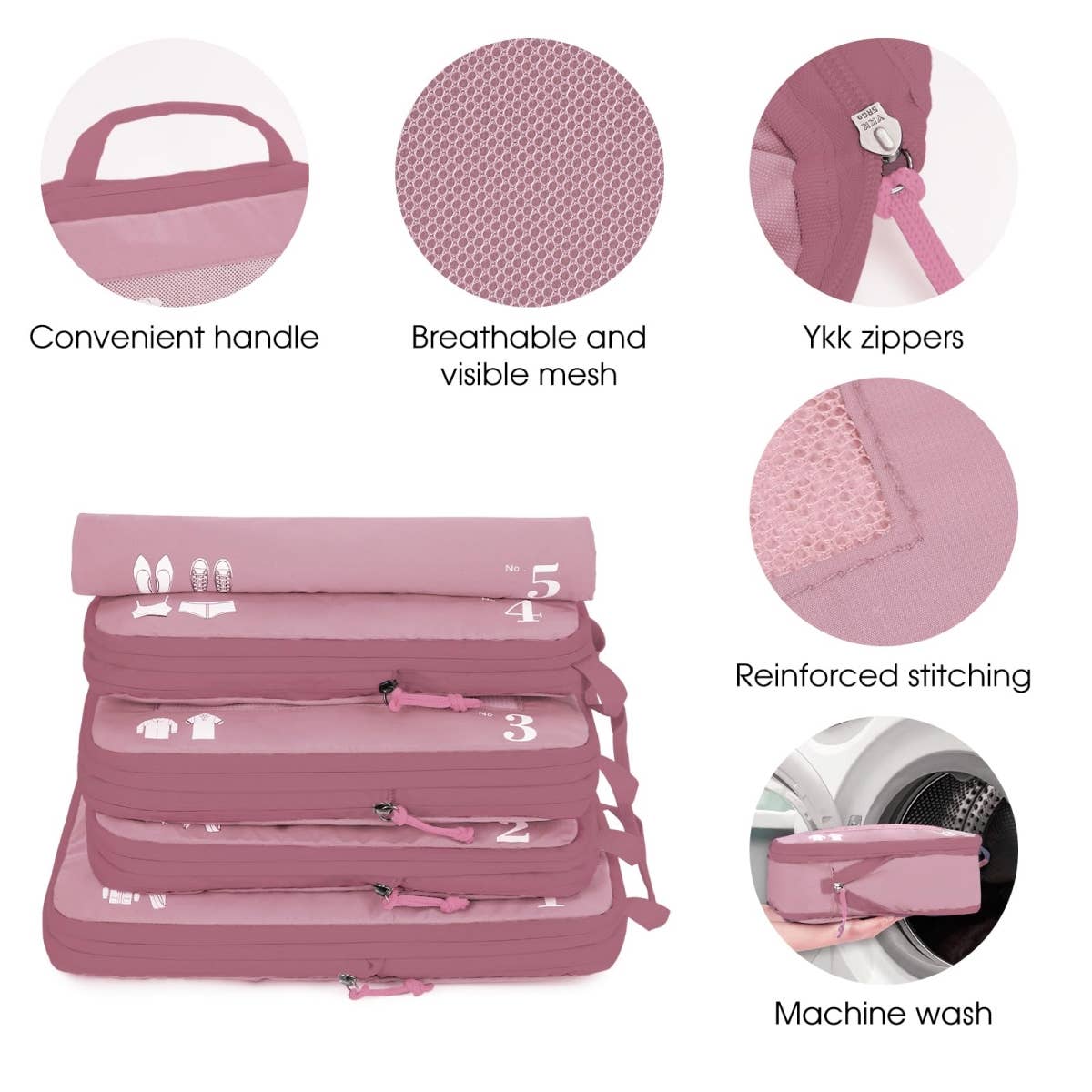 wandf - Wholesale Travel Set - 5 Set Compression Packing Cubes for Suitcases Organiser Bags37