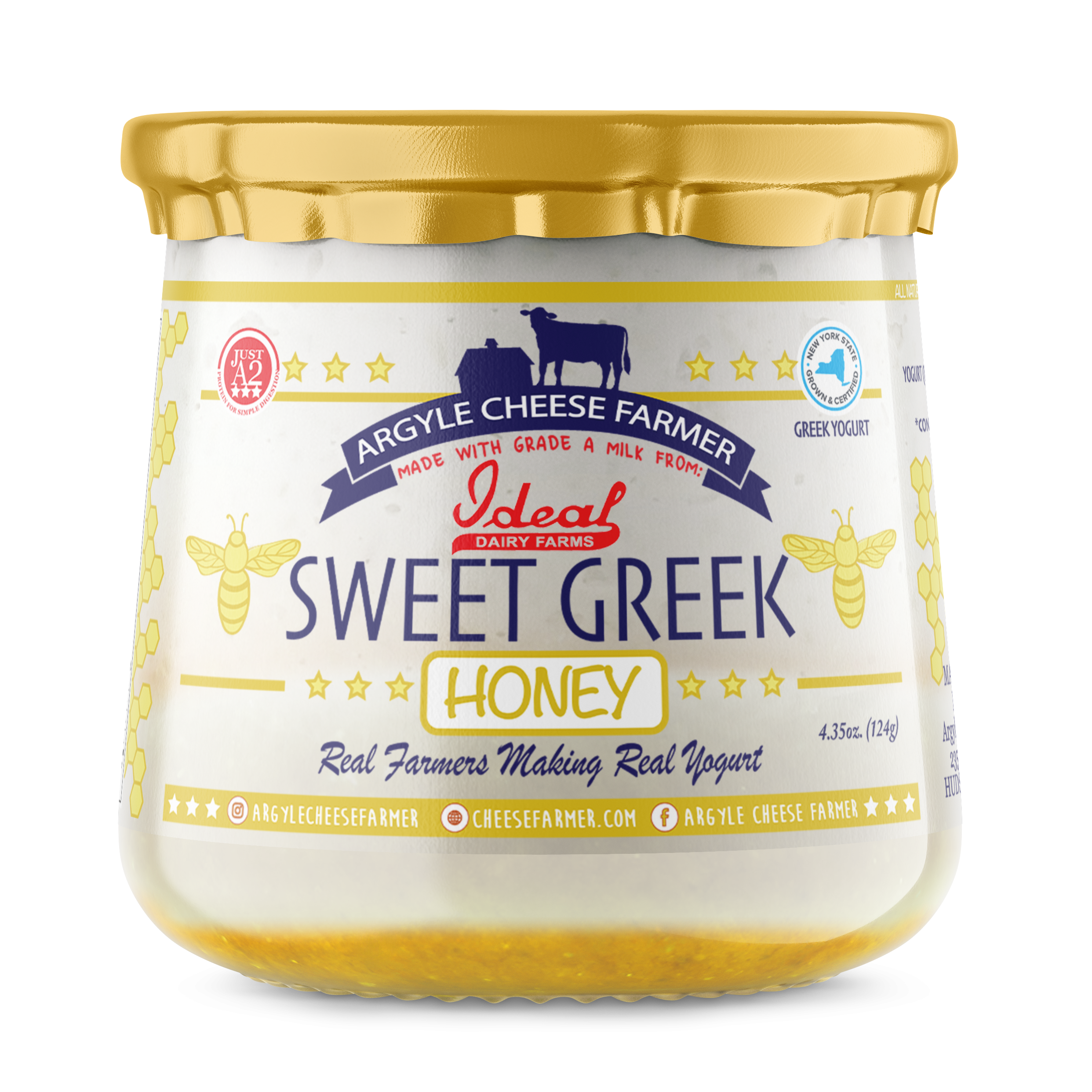 Argyle Cheese Farmer - Wholesale Cheese - Argyle Cheese Farmer Sweet Greek 4.35 oz. Yogurt3