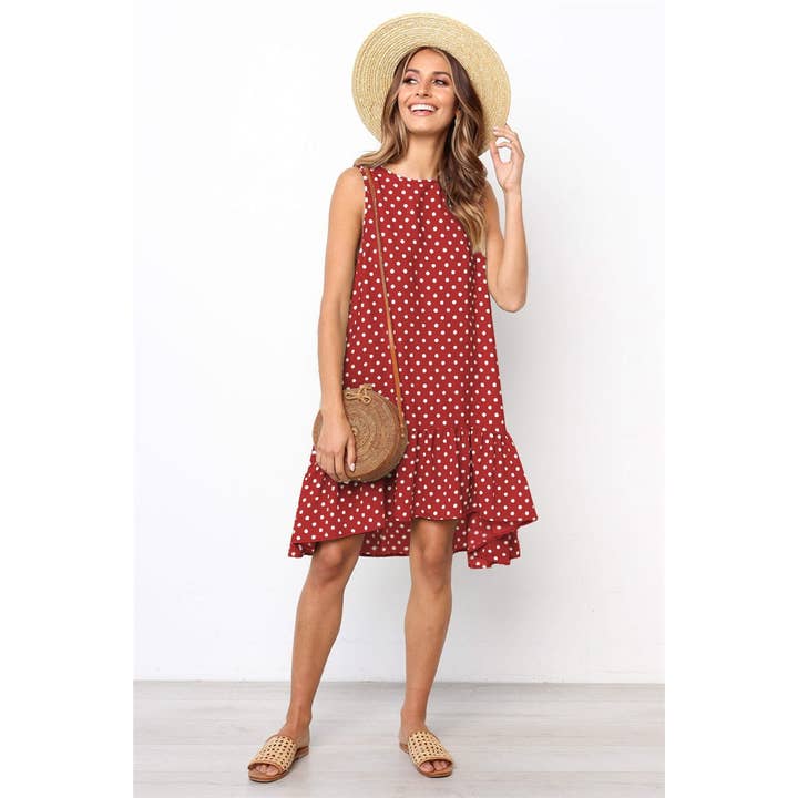 Sharon Tatem Fashion LLC - Wholesale Dress - Women's - Dress Sexy Boho Beach Sundress Women Floral Printed Polka Dot59