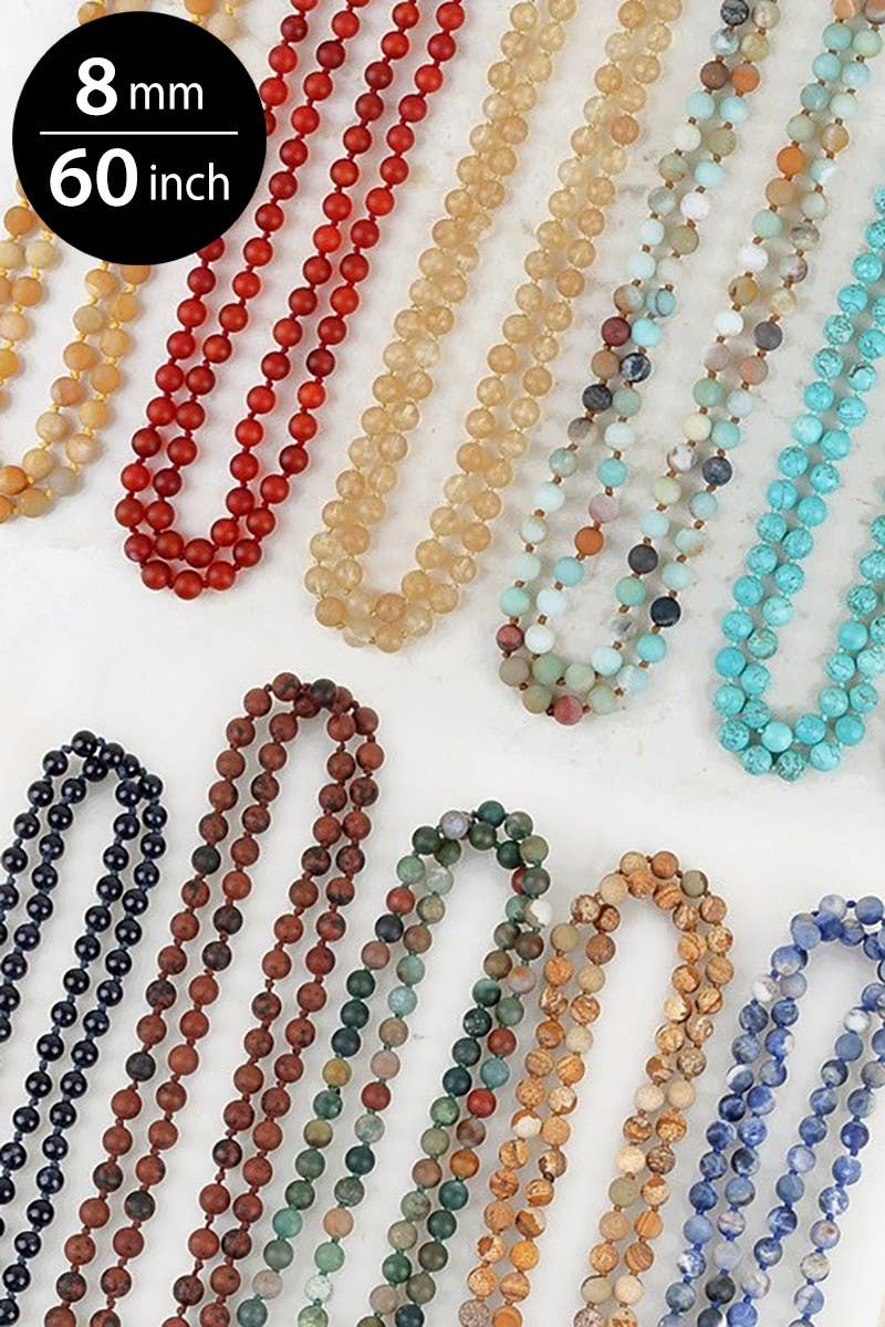 Urbanista - Wholesale Beaded/Pearl Necklace - Semi Precious 8mm Long Necklace2