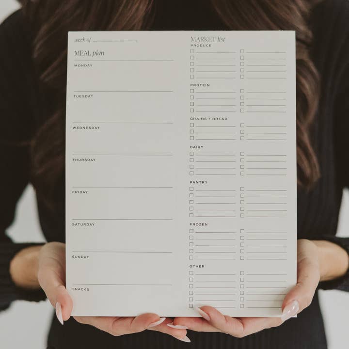 Bloc de notas de plan de comidas semanal - Papelería y lista de la compra para venta al por mayor de Sweet Water Decor