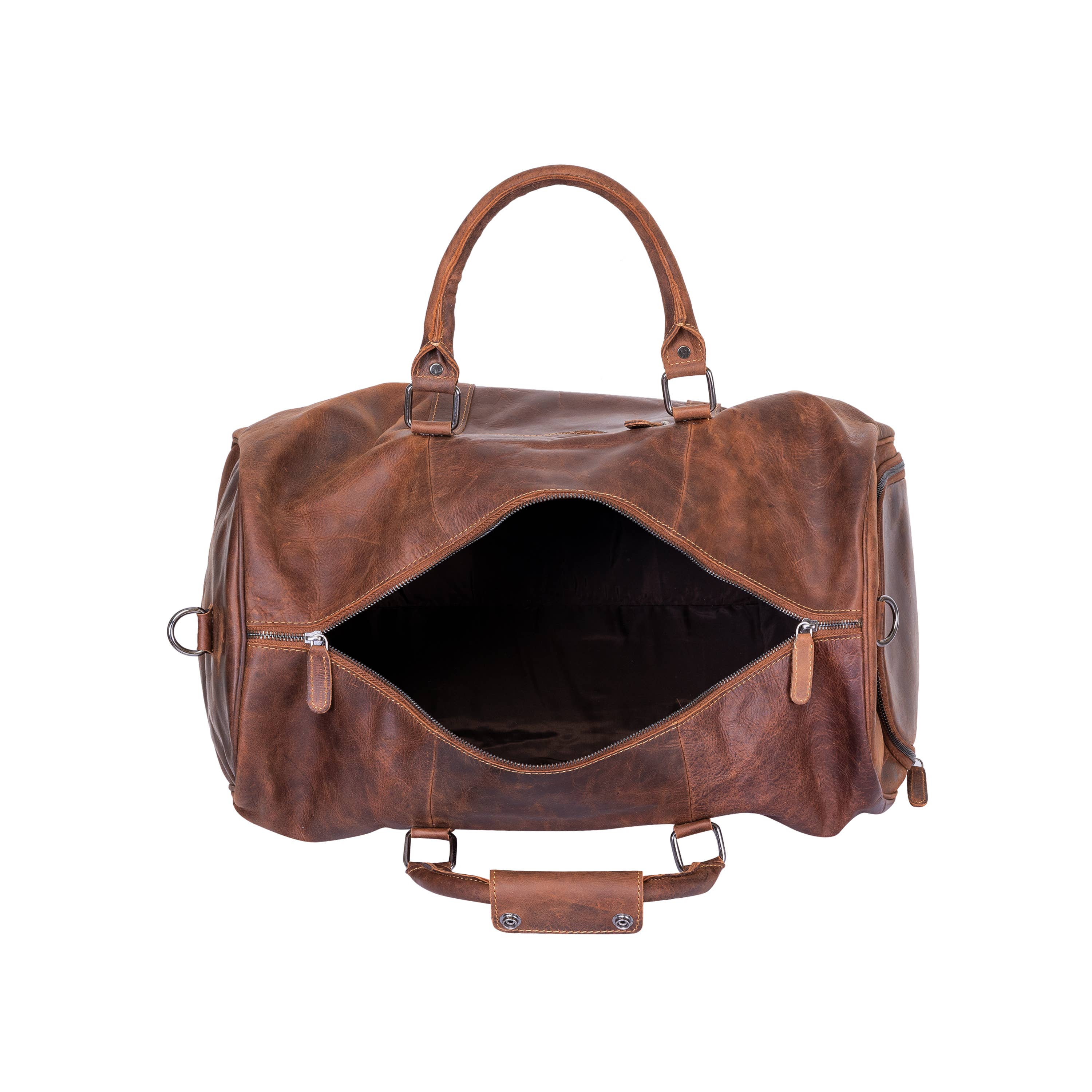 Greenwood Leather - Wholesale Weekender Bag - Unisex - Leather Overnight Bag Milan - Rugged Leather - Sandal7