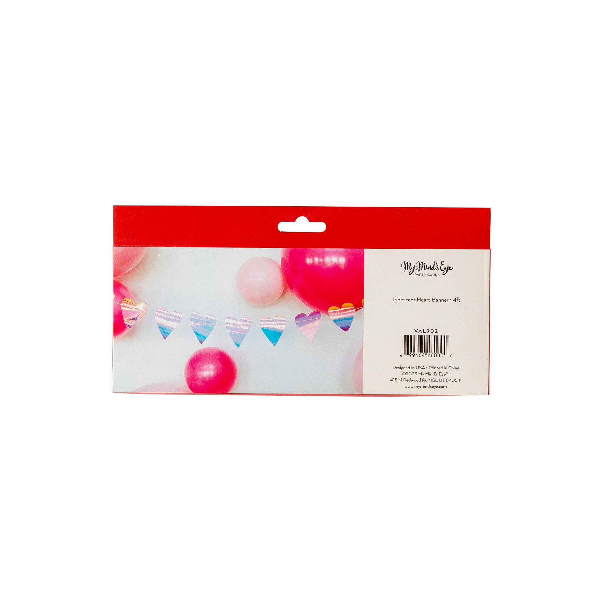 My Mind’s Eye – wholesale Partyskylt/-banderoll – VAL902 - Valentine skimrande hjärta banner2