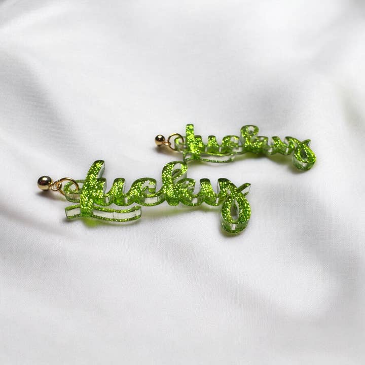 Fish Towne Designs, LLC - Wholesale Dangle Earrings - St. Patrick's Day "Lucky" Acrylic Earrings2