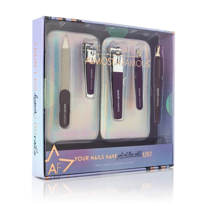 Deluxe 5pc Manicure Kit with Travel Case – Holographic for wholesale on Faire4