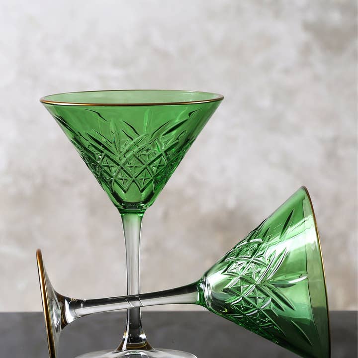 Mory Design Store - Wholesale Cocktail/likeur glas - Gekleurde Art Deco Cocktailglazen, Gerande Vintage Martini4