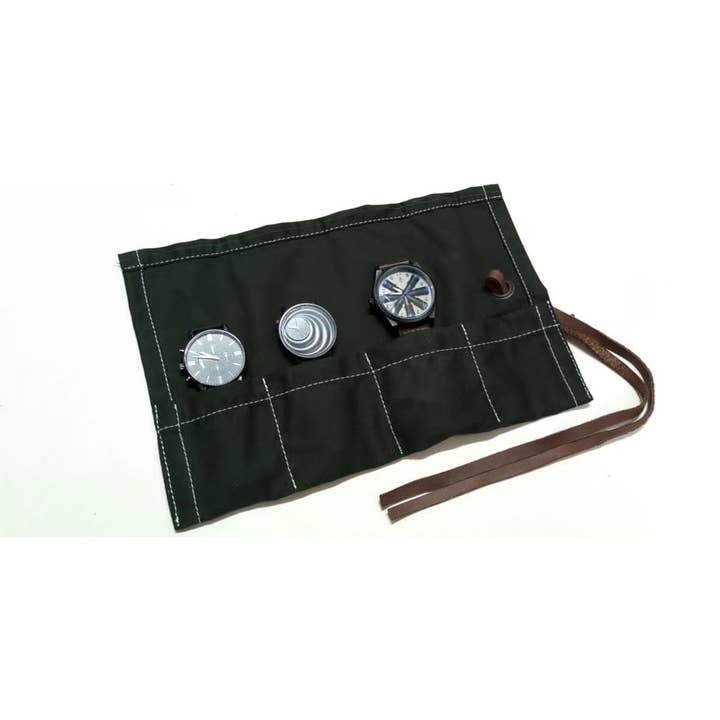greenman premier essentials – wholesale Watch band/strap – Men's – Travel Watch Case Canvas Watch Roll Case Watch Holder