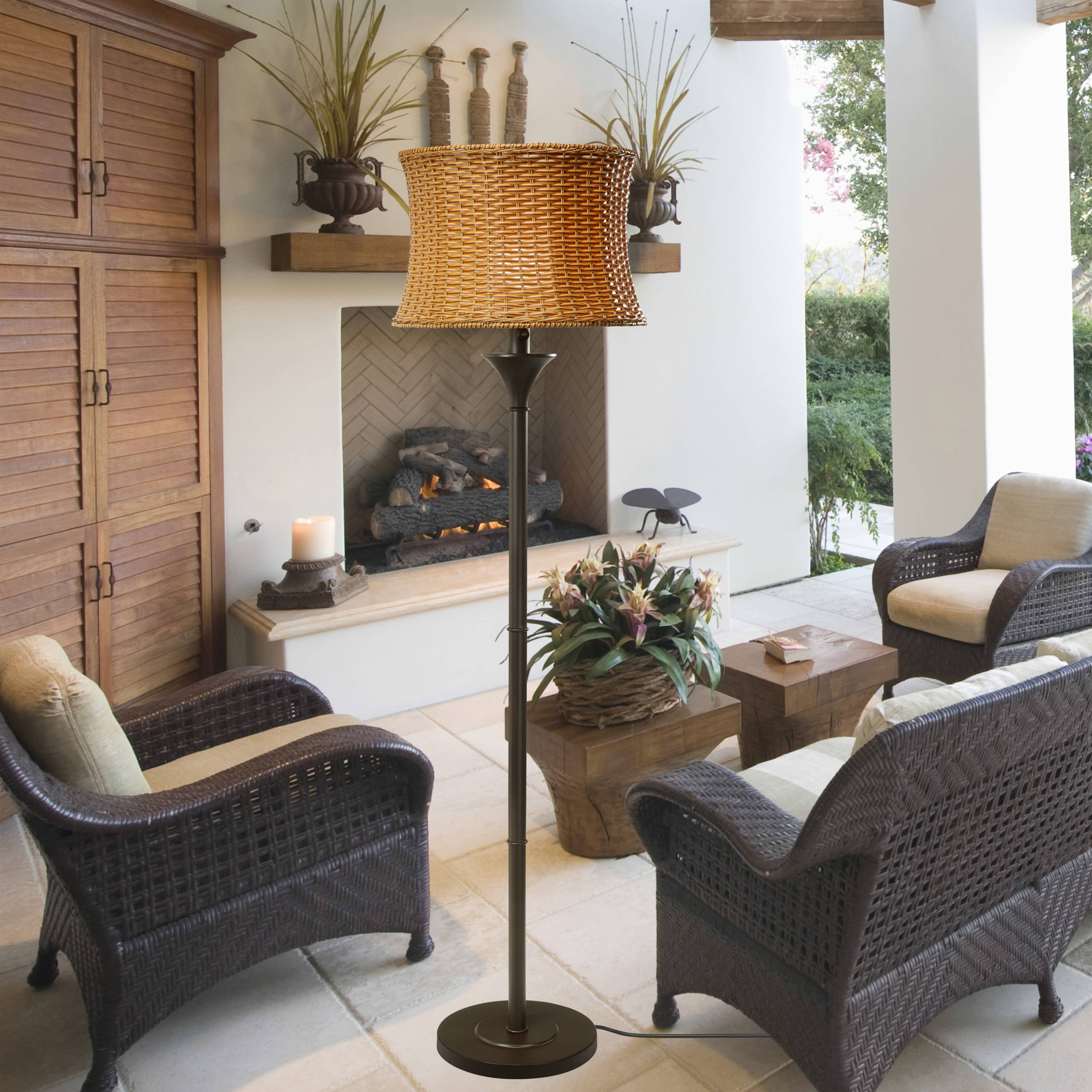 River of Goods - Wholesale Floor Lamp - 59.5"H Saisha Outdoor and Indoor Tan Floor Lamp5