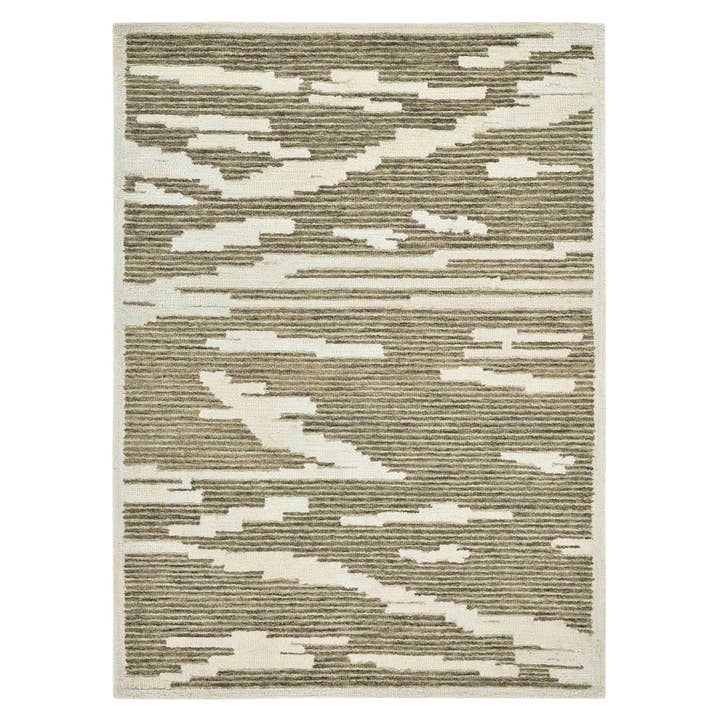 HomeRoots - Wholesale Area Rug - 2' X 3' Beige And Brown Wool Abstract Hand Hooked Area Rug3