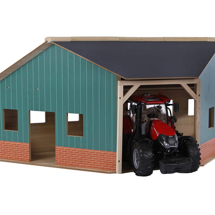 American Hobbies & Merchandising - Wholesale Wood Toy - Kids - Kids Globe 1:16 scale Wooden Farm Shed Corner For 1 Vehicle