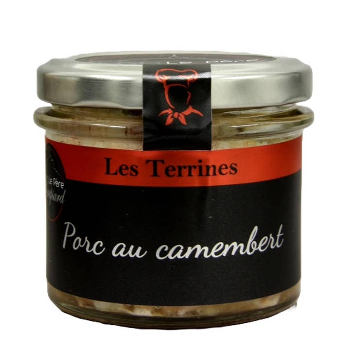 Produits-Normandie - Wholesale Preserves - Pork rillettes with camembert 180g - Le Père Roupsard