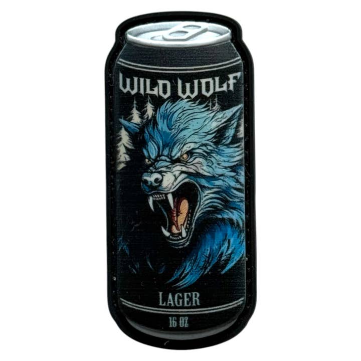 Canette de Wild Wolf Lager — Écusson PVC pour la vente par ARTPATCHES