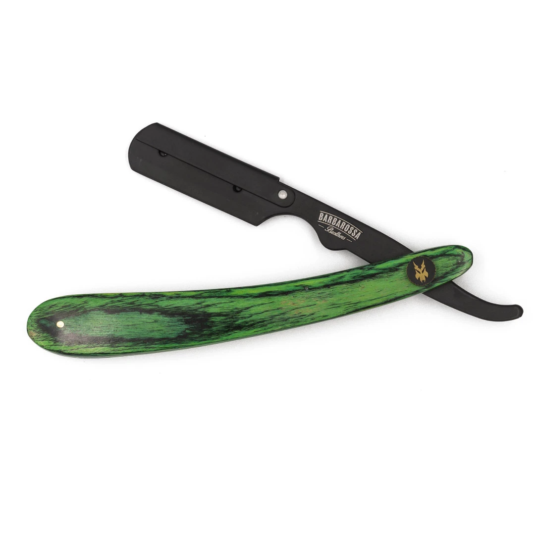 Barbarossa Brothers Online - Wholesale Razor - Men's - The Buccaneer: Cut Throat Razor - Green Wood2