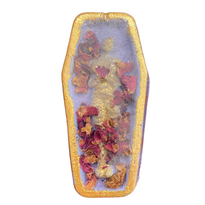 Coffin Bath Bomb - Halloween Rose Petal Large Bath Bomb for wholesale by Yours Truly Bath Co