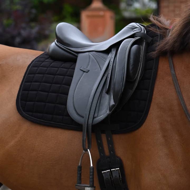 The Urbany Equine - Wholesale Horseback Riding Gear - Black Corduroy Dressage Saddle Pad1