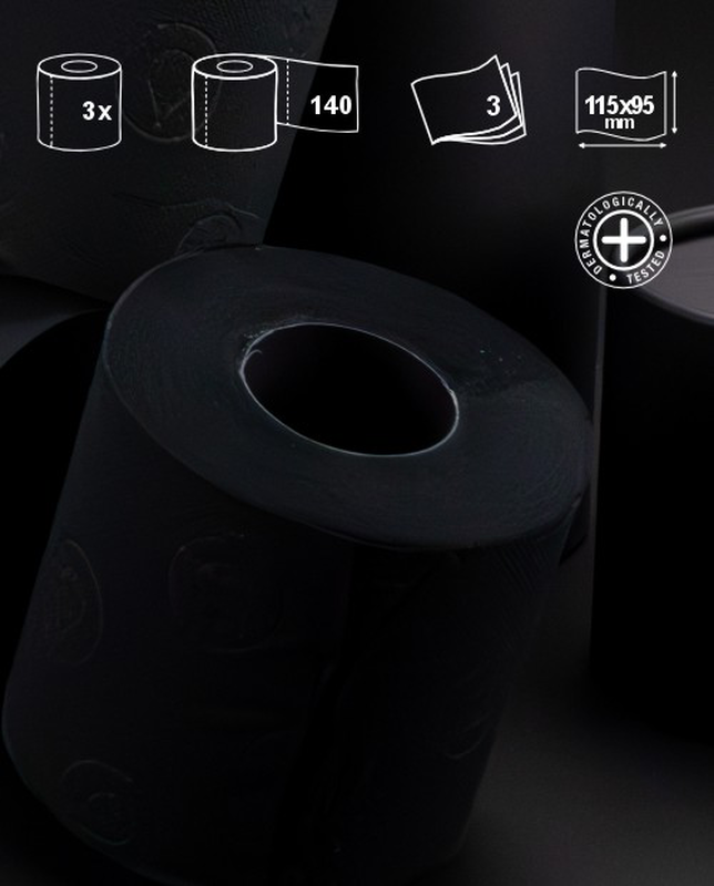 Renova – wholesale Toilet paper – Toilet Paper Renova Tubo Gold Black 3 Rolls4