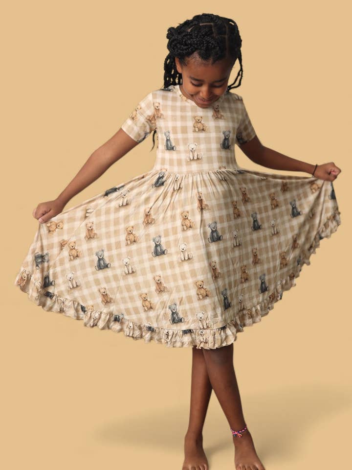 TEDDY CHECK DREAM VOLANGKLÄNNING för wholesale av Dream Big Little Co.