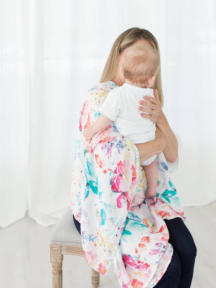 Stroller Society - Wholesale Swaddle - Baby - Baby Blankets Bamboo and Organic Cotton Muslin Flora7