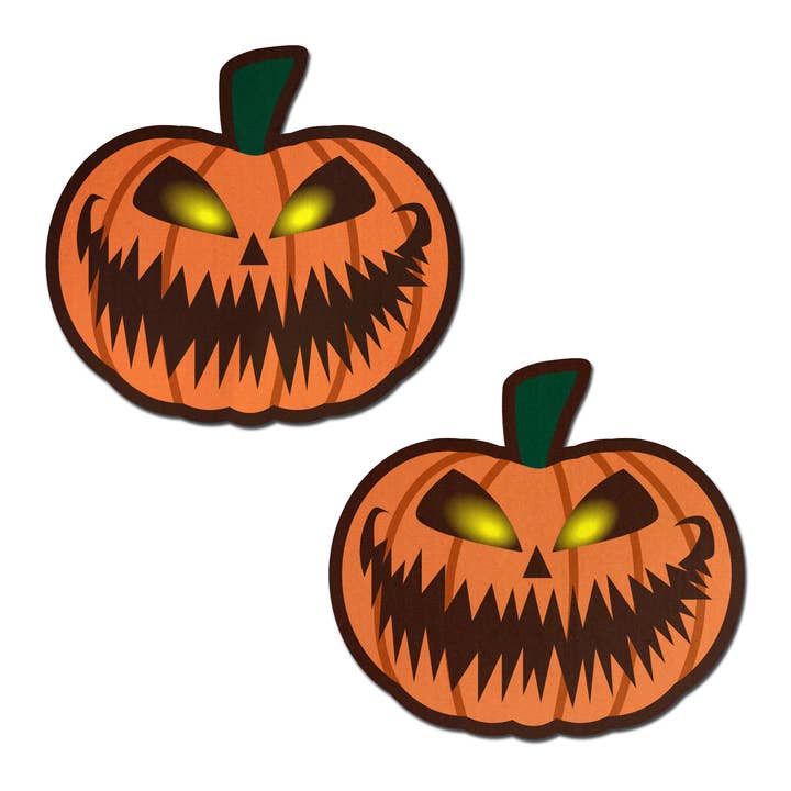 Pastease® - Wholesale Nipple Pasties - Women's - Terrifying Halloween Jack O' Lantern Nipple Pasties