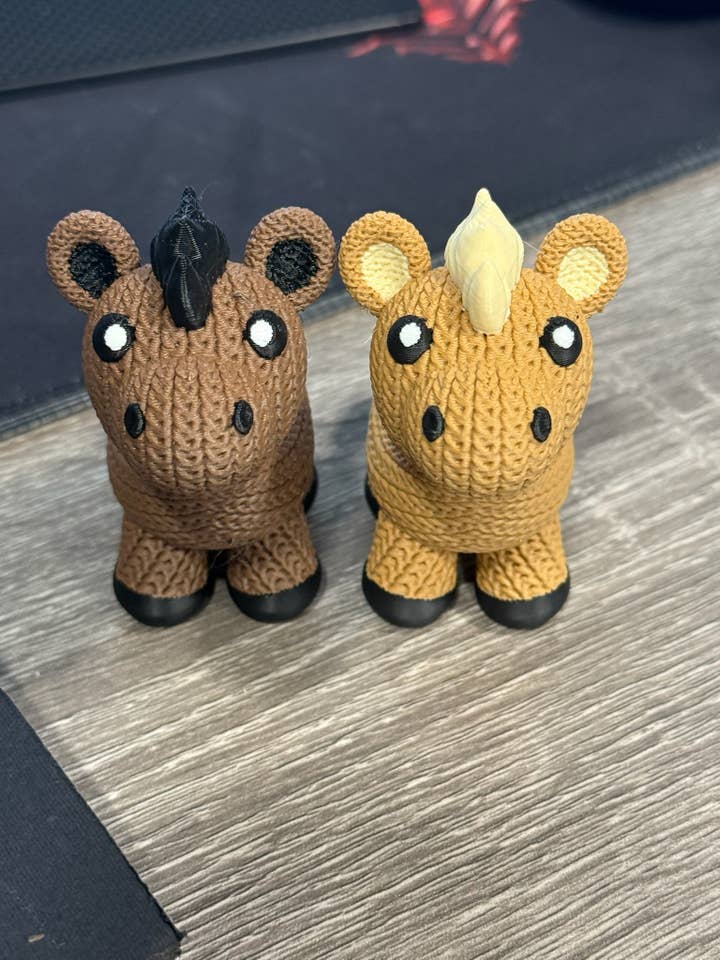 3D Printed Knitted Horse, Handmade Collectible Animal for wholesale by Upstate Design Decor