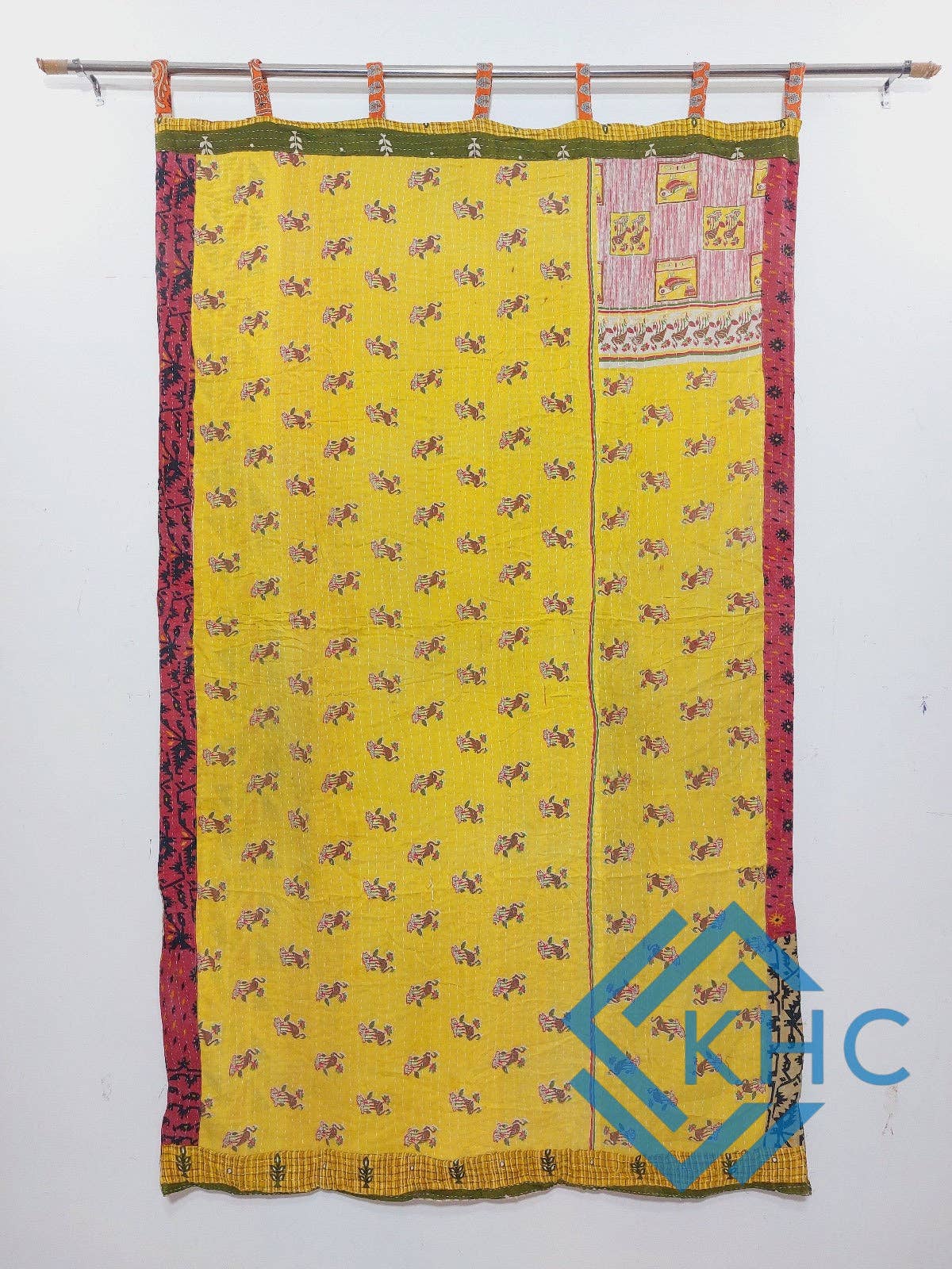 KHC – wholesale Curtain – Vintage Kantha Handmade 100% Cotton Fusion Curtains4