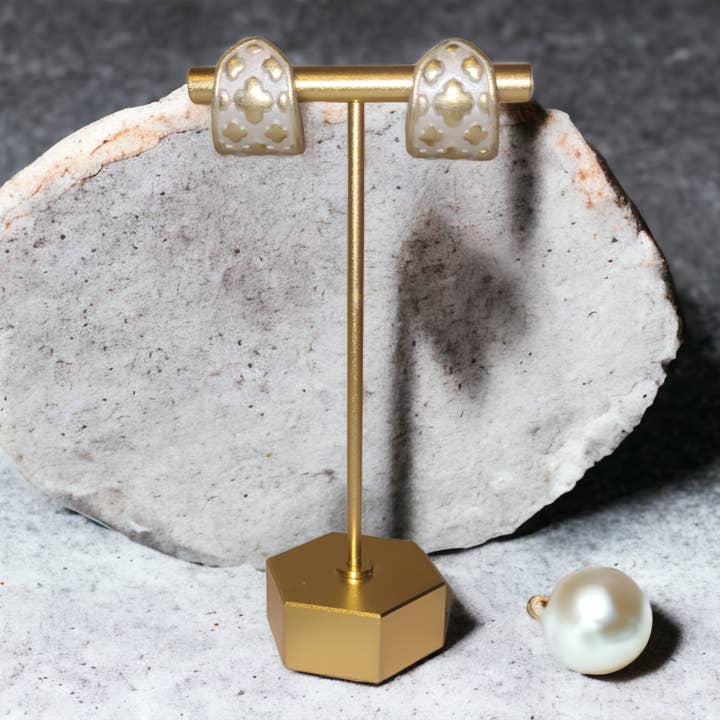 Gold-Trimmed Elevated Casual Day to Night Huggie Earrings for wholesale by Crassy Creations