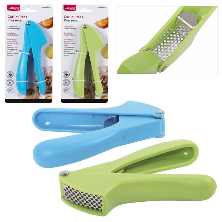 Luciano Gourmet - Wholesale Kitchen Tool/Gadget - Luciano Garlic Press, Green/Blue