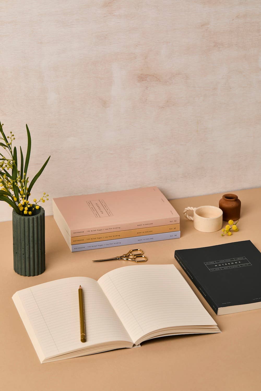 Katie Leamon - Wholesale Notebook - Vol 55: Ruled Red Burgundy Stripe Lay Flat Notebook2