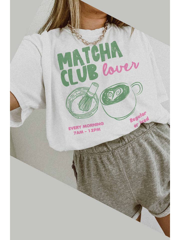 GOOD DAY STREET - Venta al por mayor Camiseta serigrafiada - Mujer - Camiseta Club Matcha Oversized