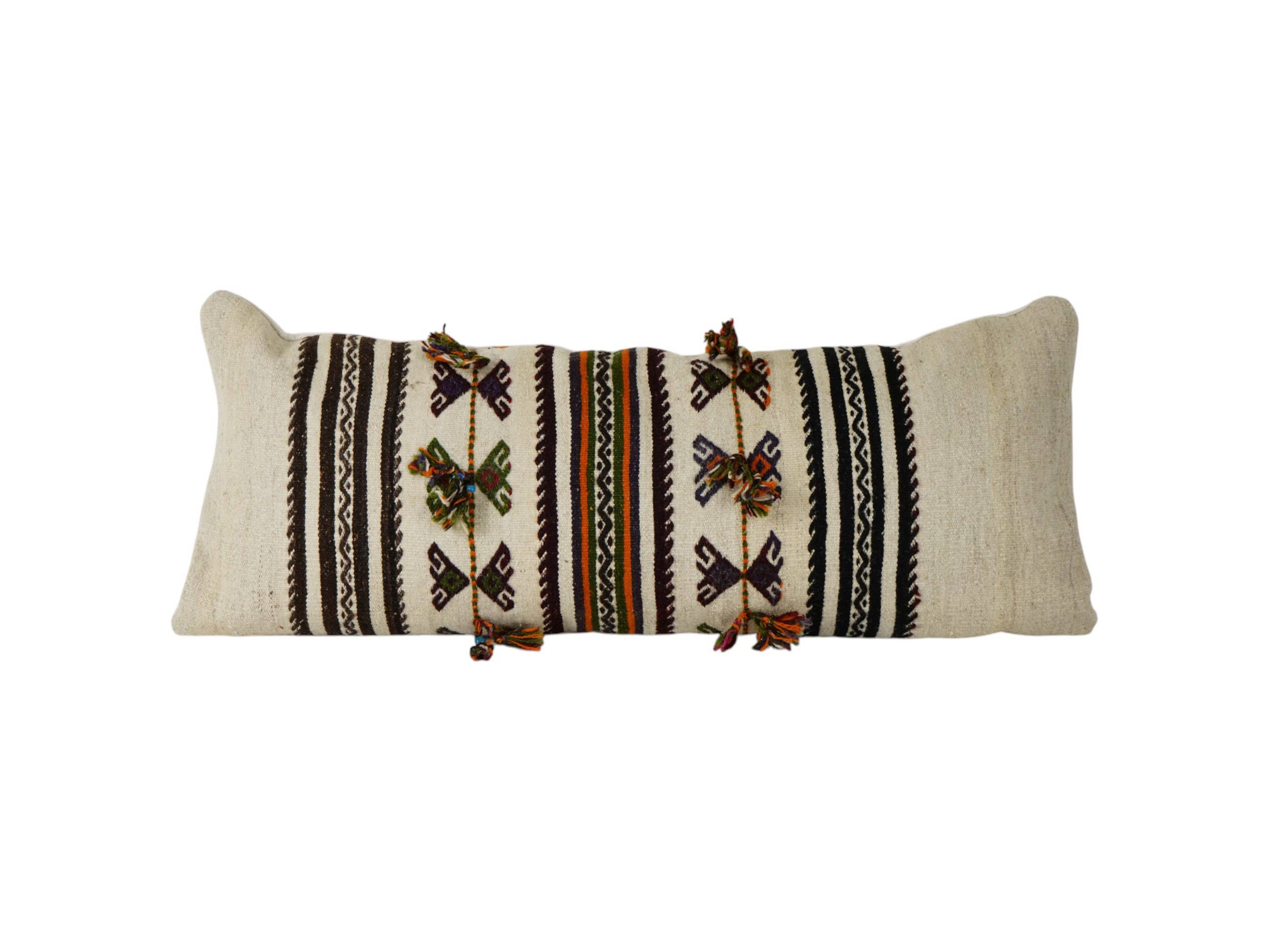 Vintage Pillows Store - Wholesale Lumbar pillow - Organic Turkish Bedding Kilim Pillow Cover - Extra Long