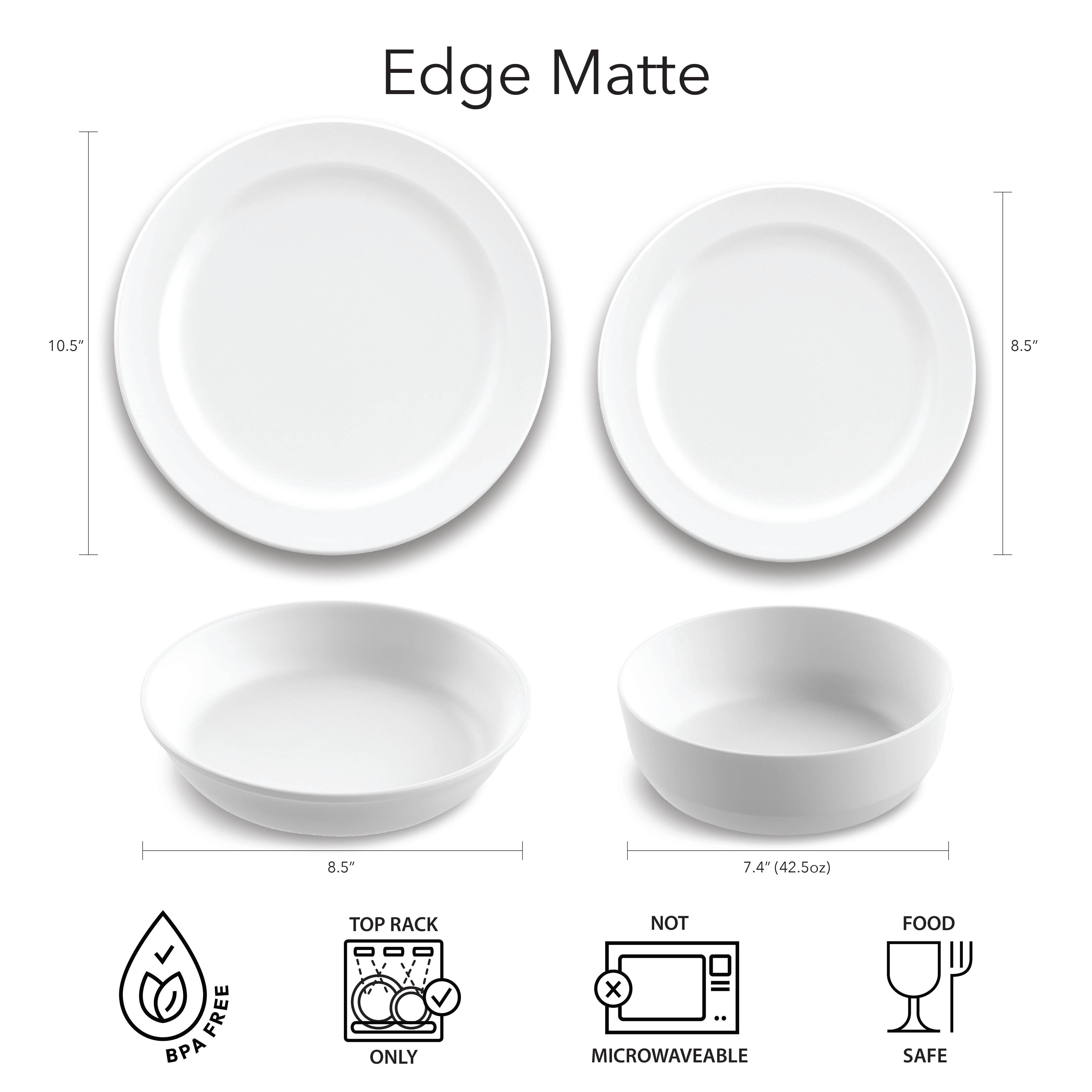 Abode Homewares by TarHong - Wholesale Dinner Plate - Edge Matte White Shatterproof Melamine Dinnerware Collection5