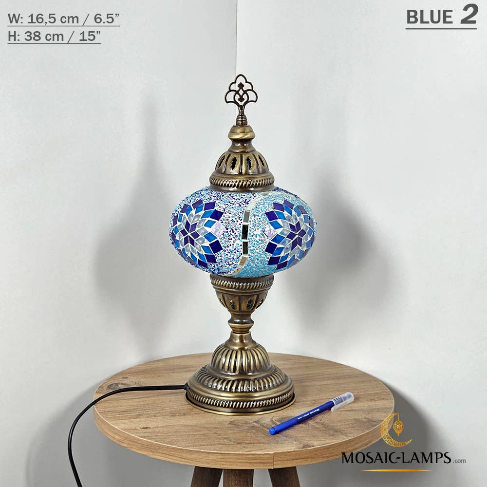 Mosaic Lamps - Vendita all'ingrosso Lampada da scrivania/d'accento - Lampada da tavolo grande a globo con mosaico turco, Marrakec, oltre 10 colori3