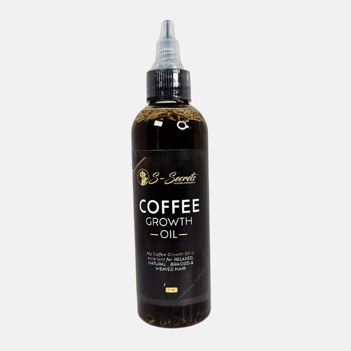 S-Secrets - Wholesale Hair Oil - Coffee Hair Growth Oil 4oz, Herbs, Biotin, Essential oils, Potent Formula for All Hair Types