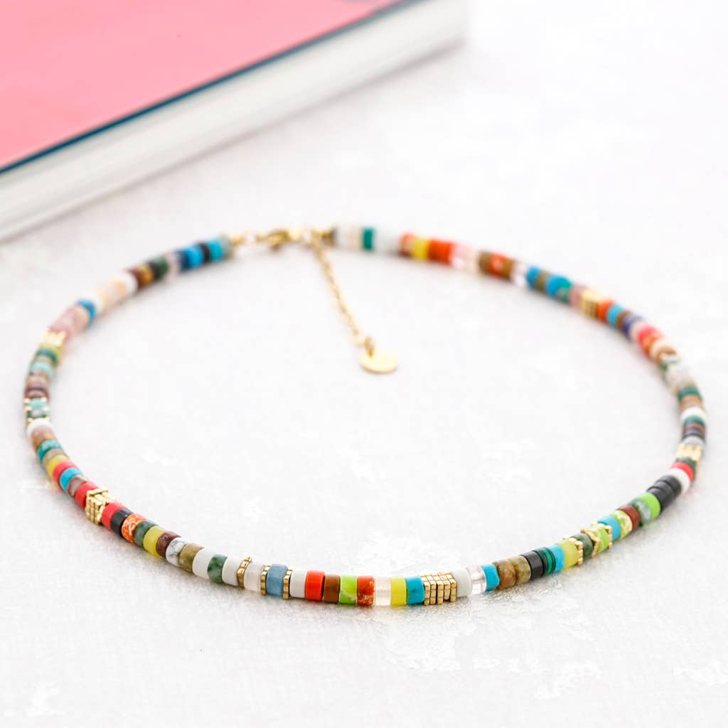 Sonata - Wholesale Snap Jewelry - Steel Stone Necklace2