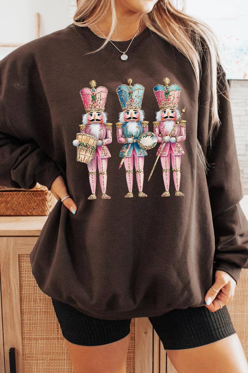 COLORBEAR - Venta al por mayor Camiseta estampada - Mujer - Sudadera gráfica rosa de Cascanueces de Navidad10