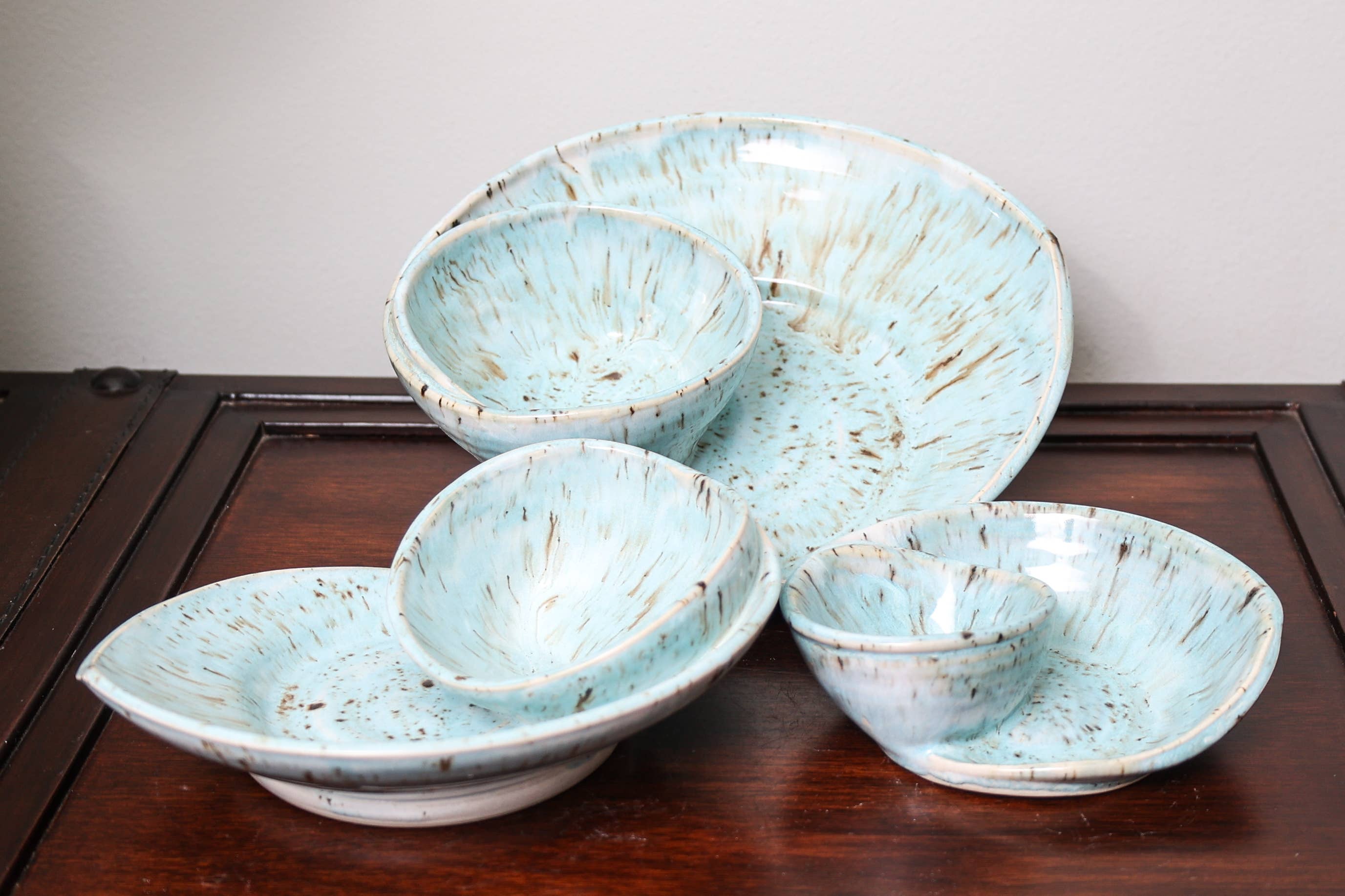 Sawdust and Clay - Wholesale Decorative Plate/Dish/Bowl - Artisan Swirly Bowls- Ceramic Serving Bowls- Assorted Case0