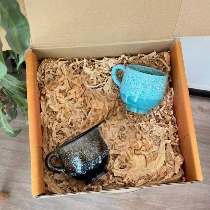 High crafty – wholesale Drinking glass/cup – Handmade Turquoise Ceramic Glasses – Moroccan Wheel-Shaped E3