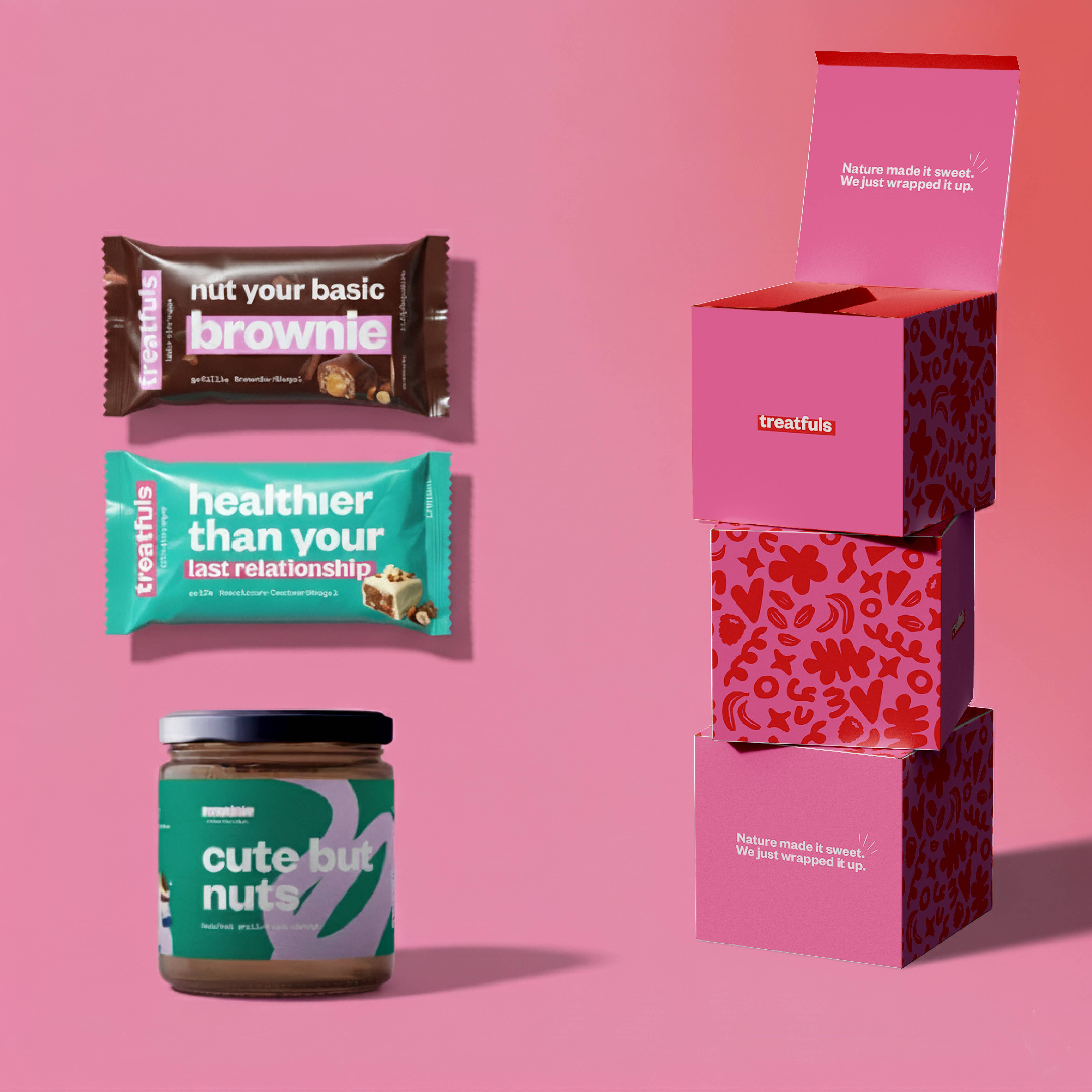 treatfuls - Wholesale Snoepjes met chocolade - Geschenkbox All-Year · 3 teilig Riegel & Spread bio + vegan 1