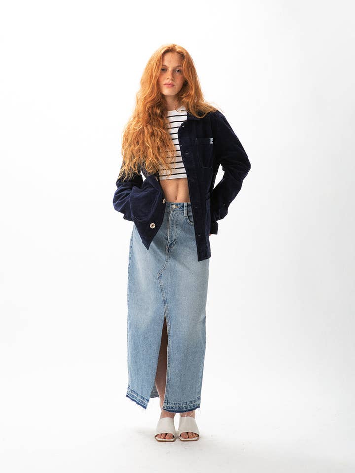 NAVY RIBBED JACKET for wholesale by Côtelé Paris