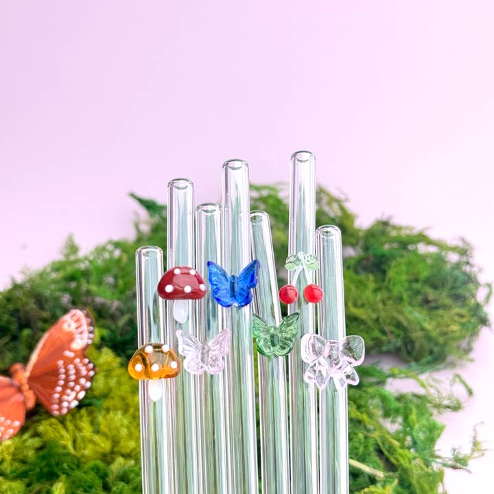 Golden Hour Designs - Wholesale Drinking Straw - Cherry Charm Glass Straw4