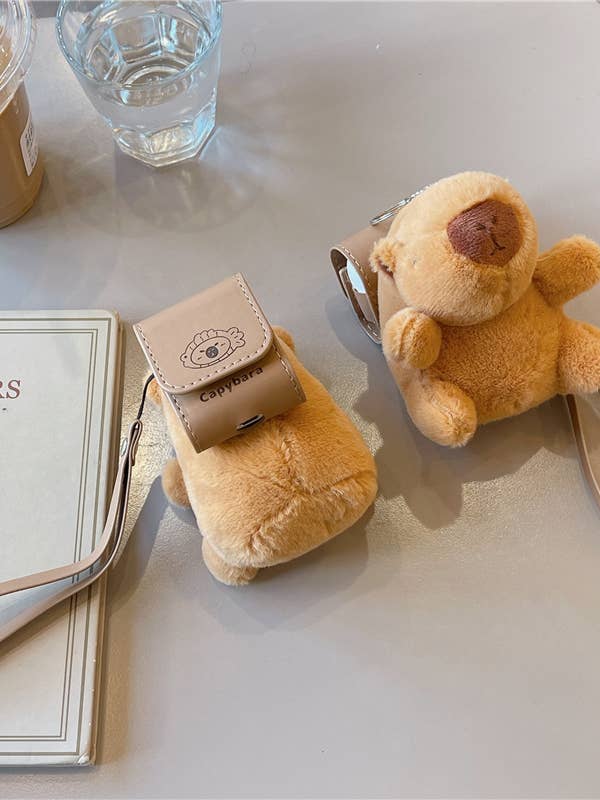 Capybara Plush Toy Airpods Case Holiday Gift Keychain for wholesale by Comely Fashion