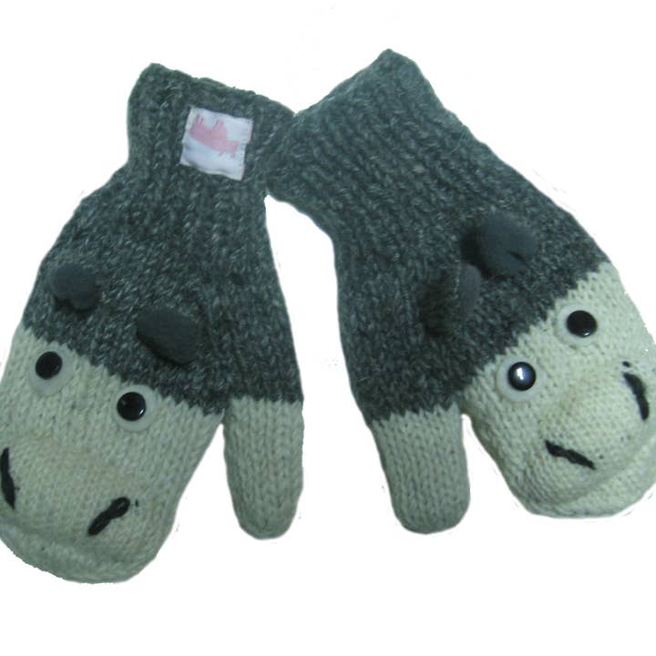 Gants animaux en forme d’âne pour la vente par Pink Yak