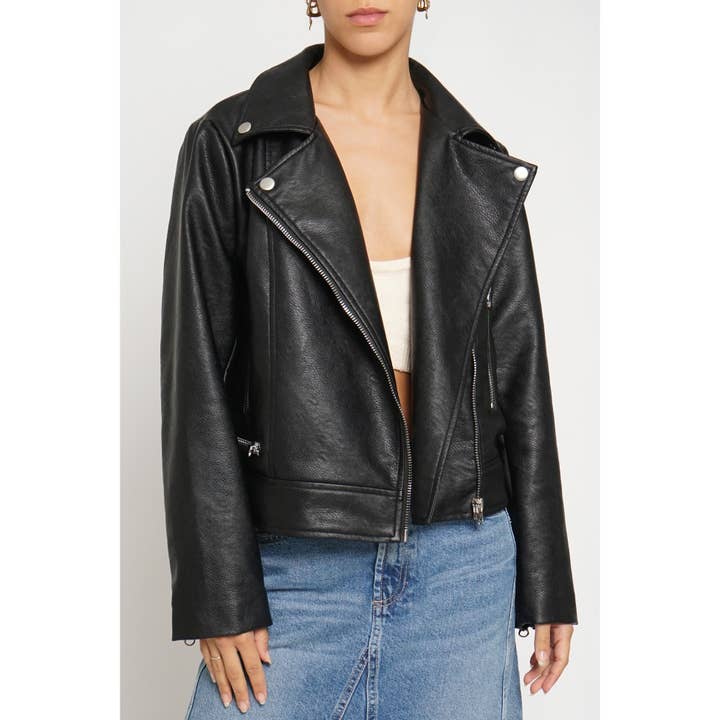 Sans Souci - Vente Veste en cuir – femme - Veste moto en PU