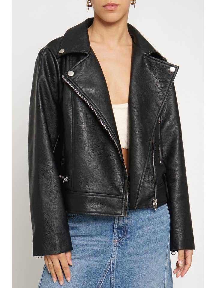 PU MOTO JACKET for wholesale by Sans Souci