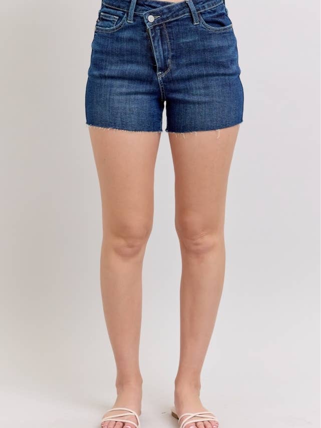 HW Criss-Cross Waistband Shorts for wholesale by Judy Blue Jeans