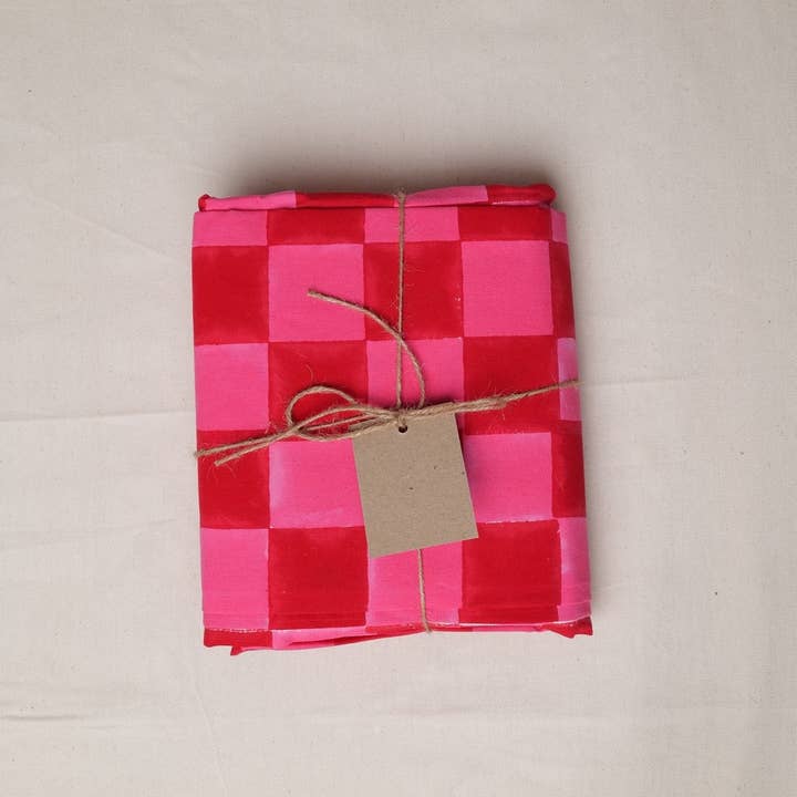 Pink and Red Checkerboard Tablecloth for wholesale by Twizzell
