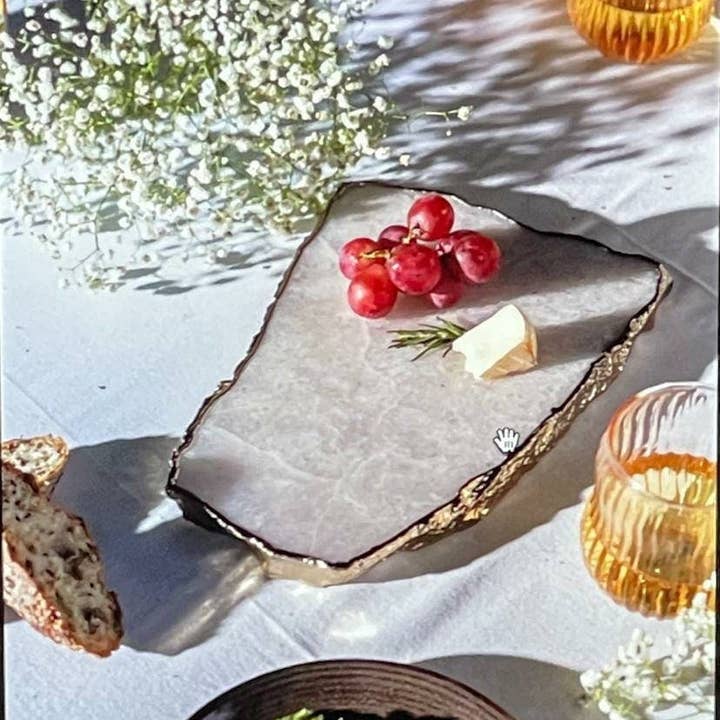 Serein Wellness - Venta al por mayor Tablas de quesos - Tabla de queso de cuarzo blanco, bandeja para platos de 11 x 7 pulgadas