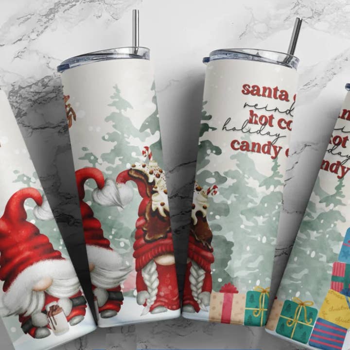 Santa Claus Reindeer Hot Cocoa | Tumbler for wholesale by Designs by Robyn